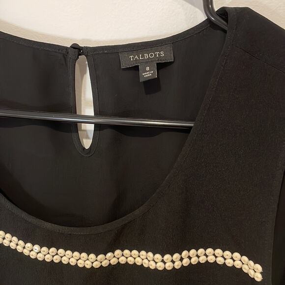 Talbots beaded striped blouse black size 8 - Picture 4 of 7